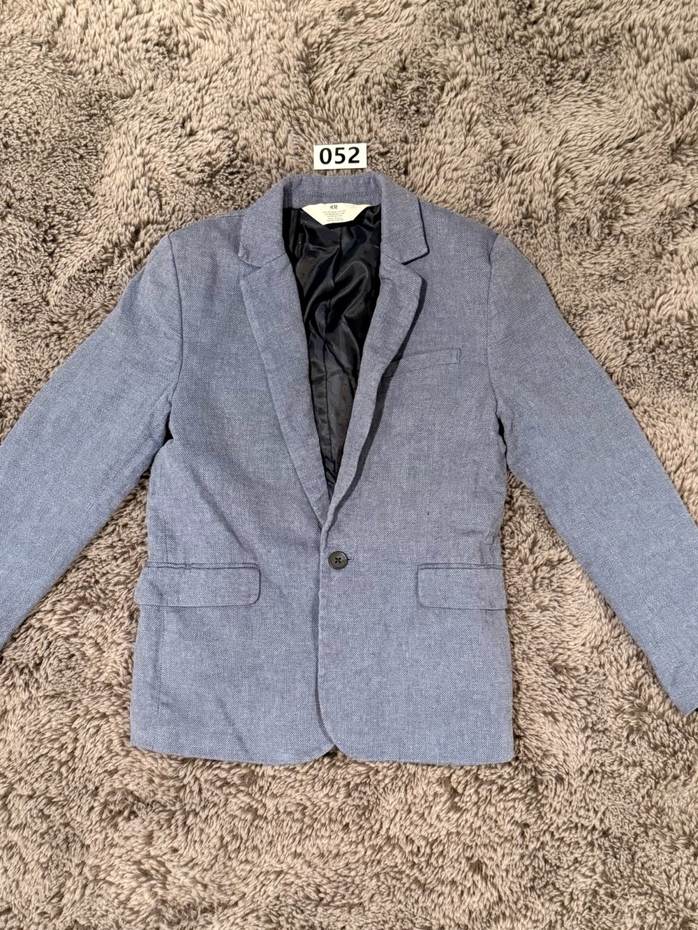 H&M Light Blue Boys' Textured Single-Button Blazer